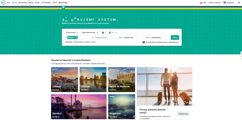Kiwi.com – jak sprawuje się usługa? Sprawdziliśmy! Zobacz opinie na końcu!